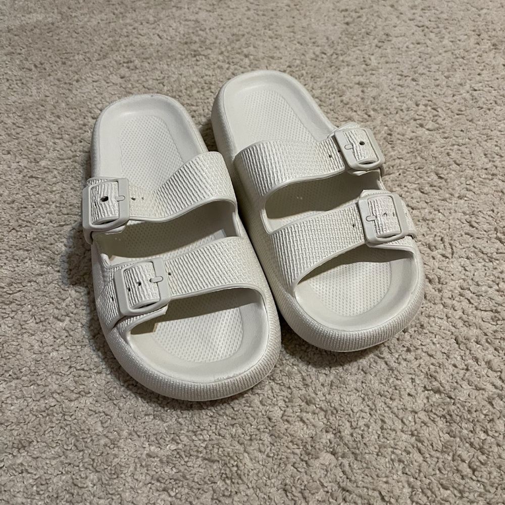 Cream Slide Sandals